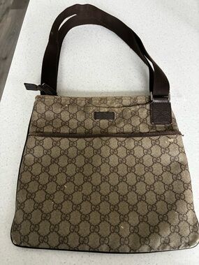 Gucci Beige/Brown GG Canvas Messenger Bag